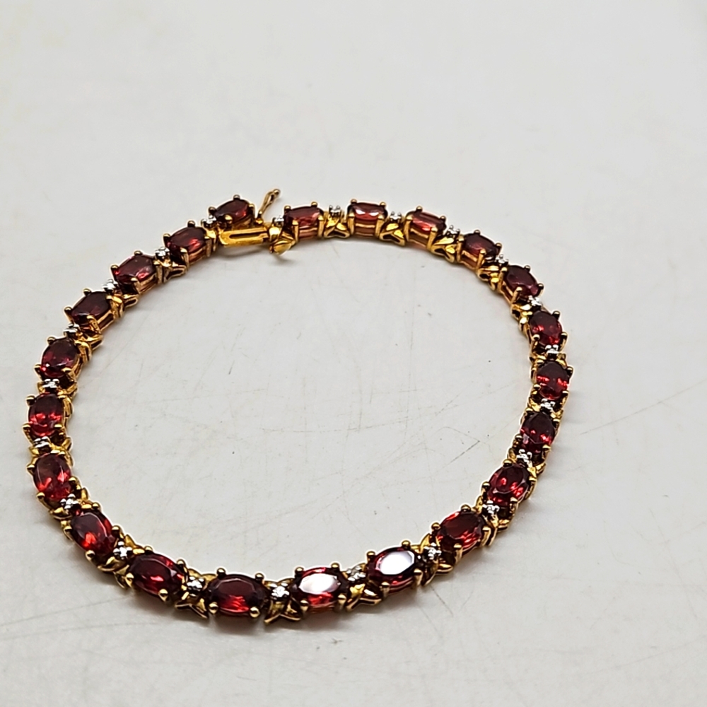 Garnet vermeil braclet
